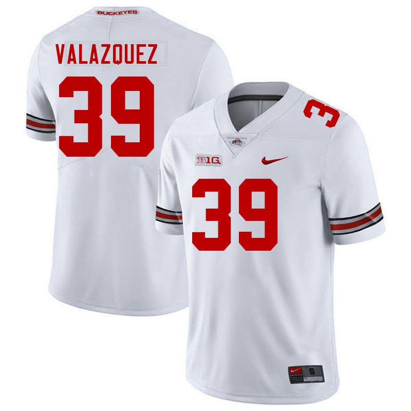 Men #39 Joey Valazquez Ohio State Buckeyes College Football Jerseys Stitched-White